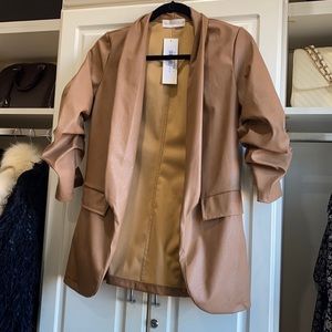 Faux leather camel jacket